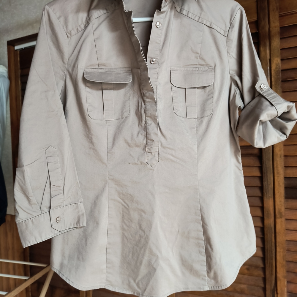 New York & Company Tan Blouse